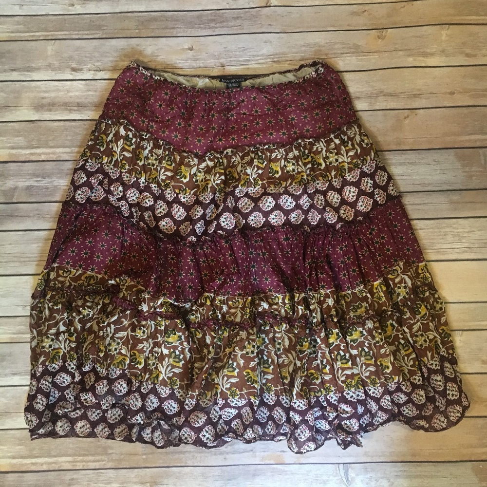 Miss Chievous Patchwork Boho Skirt Multicolor